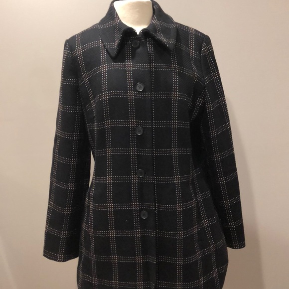 Long Ann Taylor Loft Wool Peacoat Sz 14 - Picture 1 of 3